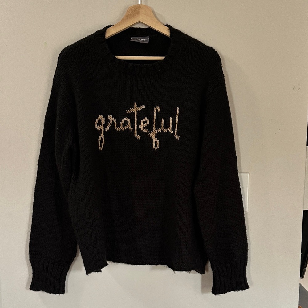 Wooden Ships Black 'Grateful' Sweater